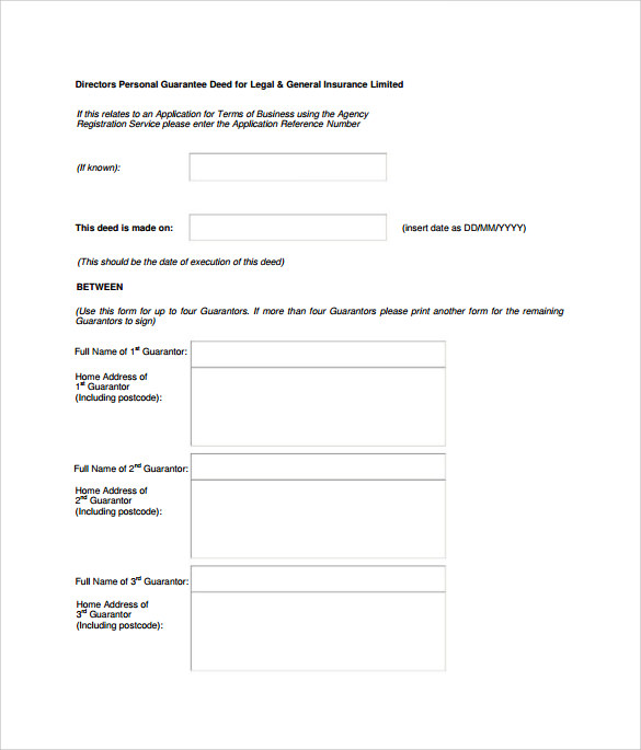 guarantor application form for mortgage