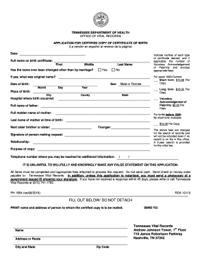 tennessee department of health license application