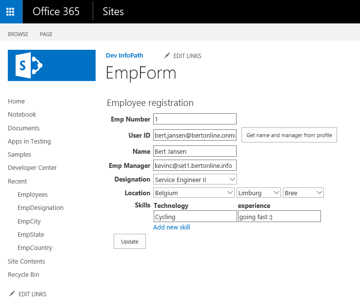 sharepoint 2013 application page example