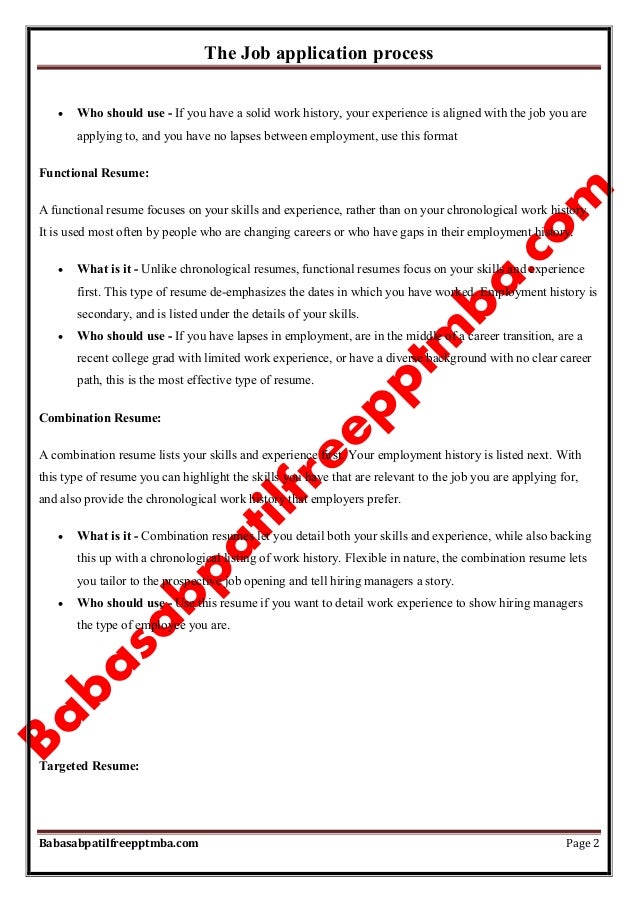 job application process in business communication