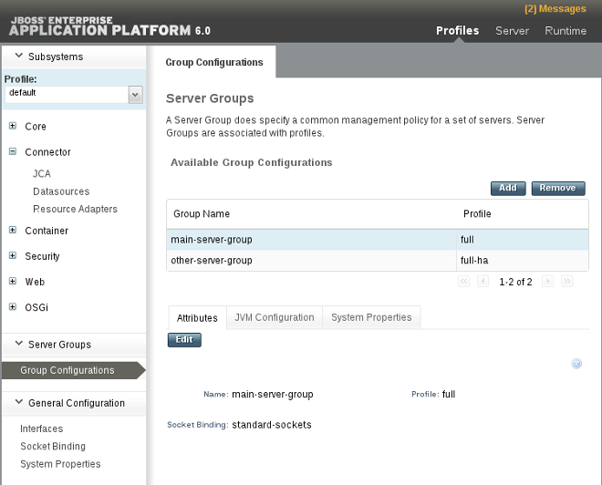 jboss application server startup configuration