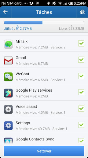 application nettoyer au demarrge android
