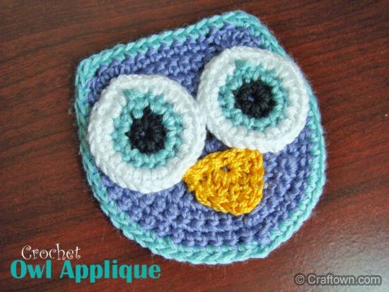 you tube crochet owl applique