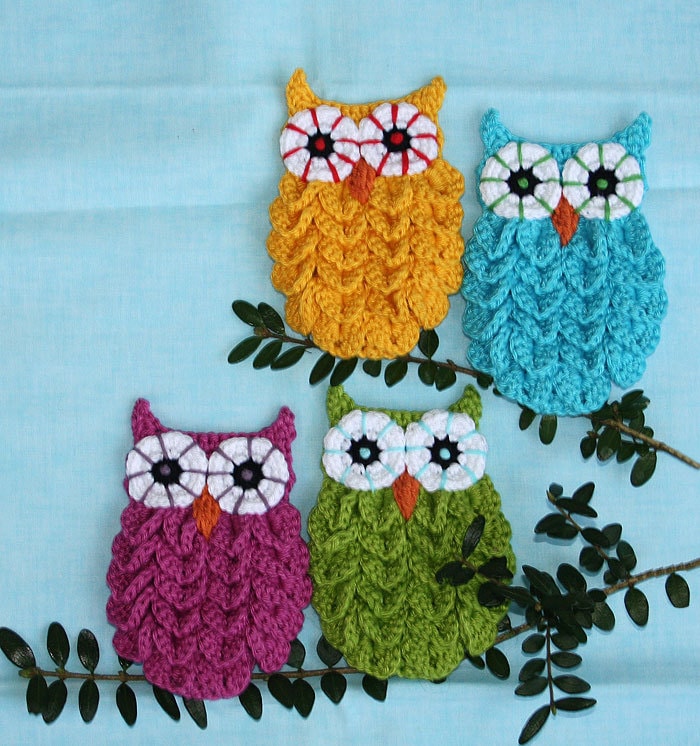 you tube crochet owl applique
